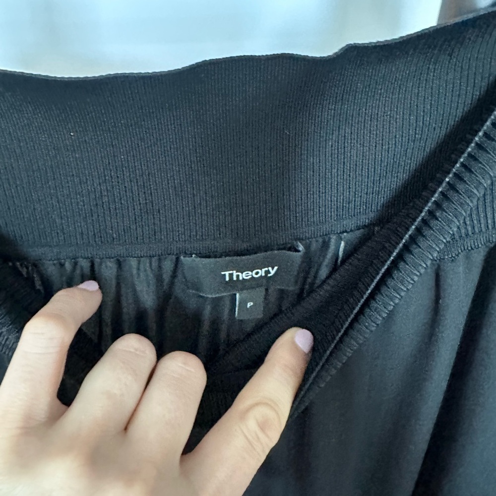 Theory Culotte / Wide Leg Silk Pants Black